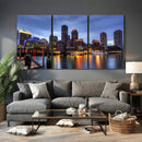 Boston Wall Art Canvas Print, Boston City Downtown Night by MyGreatCanvas | Canvas Wall Art Prints | Photo Prints & Wall Decor