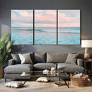 Ocean Wave Wall Art Canvas Print, Pastel Surf Seascape