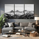 Black and White Mountain Wall Art Canvas Print, Snowy Alpine by MyGreatCanvas | Canvas Wall Art Prints | Photo Prints & Wall Decor
