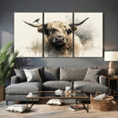 Abstract Highland Cow Wall Art Canvas Print, Rustic Farm by MyGreatCanvas | Canvas Wall Art Prints | Photo Prints & Wall Decor