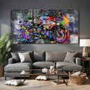 Graffiti Motorcycle Wall Art Canvas Print, Urban Street Art by MyGreatCanvas | Canvas Wall Art Prints | Photo Prints & Wall Decor