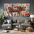 Texas Bull Wall Art Canvas Print, Abstract Graffiti Bull by MyGreatCanvas | Canvas Wall Art Prints | Photo Prints & Wall Decor