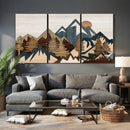 Wood Style Mountain Wall Art Canvas Print, Layered Wood by MyGreatCanvas | Canvas Wall Art Prints | Photo Prints & Wall Decor