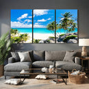 Tropical Beach Wall Art Canvas Print, Palm Tree Ocean by MyGreatCanvas | Canvas Wall Art Prints | Photo Prints & Wall Decor