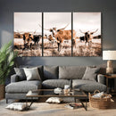 Texas Longhorn Cattle Wall Art Canvas Print, Sepia Western by MyGreatCanvas | Canvas Wall Art Prints | Photo Prints & Wall Decor