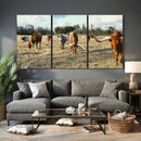 Texas Longhorn Wall Art Canvas Print, Western Ranch Cattle by MyGreatCanvas | Canvas Wall Art Prints | Photo Prints & Wall Decor