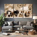 Western Longhorn Herd Wall Art Canvas Print, Sepia Texas by MyGreatCanvas | Canvas Wall Art Prints | Photo Prints & Wall Decor