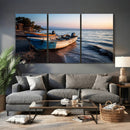 Coastal Fishing Boats Wall Art Canvas Print, Sunset Beach by MyGreatCanvas | Canvas Wall Art Prints | Photo Prints & Wall Decor