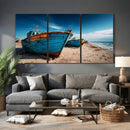 Coastal Fishing Boats Wall Art Canvas Print, Sunset Beach by MyGreatCanvas | Canvas Wall Art Prints | Photo Prints & Wall Decor