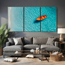Minimalist Boat Wall Art Canvas Print, Aerial Sea Landscape by MyGreatCanvas | Canvas Wall Art Prints | Photo Prints & Wall Decor