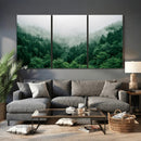 Misty Pine Forest Wall Art Canvas Print, Foggy Evergreen by MyGreatCanvas | Canvas Wall Art Prints | Photo Prints & Wall Decor