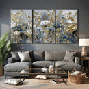 Abstract Floral Wall Art Canvas Print – Gold and Blue by MyGreatCanvas | Canvas Wall Art Prints | Photo Prints & Wall Decor
