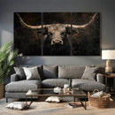 Vintage Longhorn Bull Wall Art Canvas Print – Rustic Western by MyGreatCanvas | Canvas Wall Art Prints | Photo Prints & Wall Decor