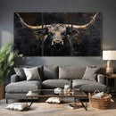 Abstract Longhorn Bull Wall Art Canvas Print – Rustic by MyGreatCanvas | Canvas Wall Art Prints | Photo Prints & Wall Decor