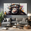Dj Monkey Wall Art Canvas Print – Colorful Pop Art Banksy by MyGreatCanvas | Canvas Wall Art Prints | Photo Prints & Wall Decor