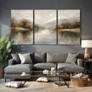 Neutral Abstract River Landscape Wall Art Canvas Print by MyGreatCanvas | Canvas Wall Art Prints | Photo Prints & Wall Decor