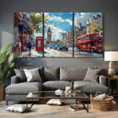 London Street Canvas Wall Art — Big Ben Red Bus Print | Oil by MyGreatCanvas | Canvas Wall Art Prints | Photo Prints & Wall Decor