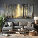 Abstract Birch Forest Wall Art Canvas Print – Modern Gold by MyGreatCanvas | Canvas Wall Art Prints | Photo Prints & Wall Decor