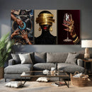 Luxury Fashion Wall Art Canvas Print Set of 3, Gold Jewelry by MyGreatCanvas | Canvas Wall Art Prints | Photo Prints & Wall Decor