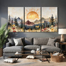 Boho Mountain Landscape Large Wall Art, Horizontal Gold by MyGreatCanvas | Canvas Wall Art Prints | Photo Prints & Wall Decor