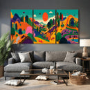 Colorful Japanese Landscape Print: Maximalist Panoramic Wall by MyGreatCanvas | Canvas Wall Art Prints | Photo Prints & Wall Decor