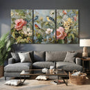 Vintage Birds and Flowers Wall Art Canvas Print, Botanical by MyGreatCanvas | Canvas Wall Art Prints | Photo Prints & Wall Decor