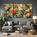 Vintage Birds and Flowers Wall Art Canvas Print, Botanical by MyGreatCanvas | Canvas Wall Art Prints | Photo Prints & Wall Decor