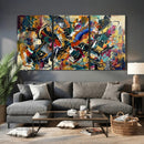 Geometric Abstract Wall Art Canvas Print, Orange Blue by MyGreatCanvas | Canvas Wall Art Prints | Photo Prints & Wall Decor
