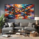 Geometric Abstract Wall Art Canvas Print, Orange Blue by MyGreatCanvas | Canvas Wall Art Prints | Photo Prints & Wall Decor