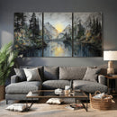 Drip Style Forest Lake Gold Art — Abstract Expressionist by MyGreatCanvas | Canvas Wall Art Prints | Photo Prints & Wall Decor