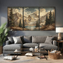 Drip Style Forest Lake Gold Art — Abstract Expressionist by MyGreatCanvas | Canvas Wall Art Prints | Photo Prints & Wall Decor