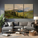 Konrad Petrides Sexten Village Canvas Print, Alpine Mountain Valley Painting, Dolomites Landscape Art by MyGreatCanvas | Canvas Wall Art Prints | Photo Prints & Wall Decor