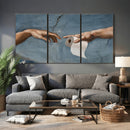 Funny Bathroom Canvas Wall Art, Michelangelo Creation of by MyGreatCanvas | Canvas Wall Art Prints | Photo Prints & Wall Decor