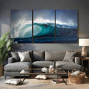 Ocean Wave Canvas Wall Art, Dramatic Teal Blue Seascape Oil by MyGreatCanvas | Canvas Wall Art Prints | Photo Prints & Wall Decor