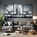 Propeller Plane Wall Art Canvas Print, Black and White by MyGreatCanvas | Canvas Wall Art Prints | Photo Prints & Wall Decor