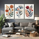 Watercolor Botanical Canvas Wall Art Set, Navy Terracotta by MyGreatCanvas | Canvas Wall Art Prints | Photo Prints & Wall Decor