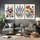 Watercolor Botanical Canvas Wall Art Set, Navy Terracotta by MyGreatCanvas | Canvas Wall Art Prints | Photo Prints & Wall Decor