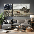 Texas Longhorn Canvas Wall Art, Rustic Farm Barn Bluebonnet by MyGreatCanvas | Canvas Wall Art Prints | Photo Prints & Wall Decor