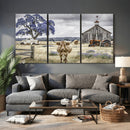 Texas Longhorn Canvas Wall Art, Rustic Farm Barn Bluebonnet by MyGreatCanvas | Canvas Wall Art Prints | Photo Prints & Wall Decor