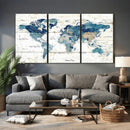 Watercolor World Map Canvas Wall Art Print – Abstract by MyGreatCanvas | Canvas Wall Art Prints | Photo Prints & Wall Decor