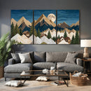 Moonlit Mountain Cabin Wall Art Canvas Print, Rustic Mountain Landscape Canvas Print, Woodland Cabin Wall Decor, Framed Nature Artwork Ready to Hang by MyGreatCanvas | Canvas Wall Art Prints | Photo Prints & Wall Decor