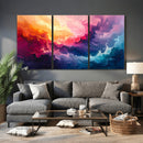Colorful Abstract Canvas Wall Art Print, Vibrant Popup Color Art Print