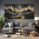 Abstract Mountain Wall Art Canvas Print Modern Landscape Painting Print
