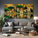 Gustav Klimt Golden Cityscape Wall Art Canvas Print,