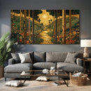 Gustav Klimt Style Forest Canvas Wall Art, Golden Forest Path Floral Art Nouveau Print, Enchanted Woodland Decor by MyGreatCanvas | Canvas Wall Art Prints | Photo Prints & Wall Decor