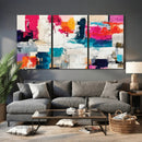 Blue Teal Abstract Canvas Wall Art, Modern Textured Painting Print, Navy Orange White Contemporary Art, Neutral Living Room Decor, Office Art by MyGreatCanvas | Canvas Wall Art Prints | Photo Prints & Wall Decor