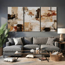 Blue Teal Abstract Canvas Wall Art, Modern Textured Painting Print, Navy Orange White Contemporary Art, Neutral Living Room Decor, Office Art by MyGreatCanvas | Canvas Wall Art Prints | Photo Prints & Wall Decor