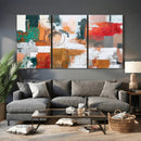 Blue Teal Abstract Canvas Wall Art, Modern Textured Painting Print, Navy Orange White Contemporary Art, Neutral Living Room Decor, Office Art by MyGreatCanvas | Canvas Wall Art Prints | Photo Prints & Wall Decor