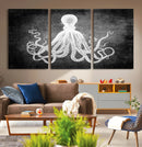 Black White Octopus Wall Art Canvas Print by MyGreatCanvas | Canvas Wall Art Prints | Photo Prints & Wall Decor