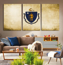 Massachusetts Flag Wall Art Canvas Print